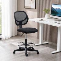 STILVORA Draughtsman Chair with Adjustable Footrest & Height in Black