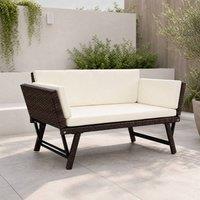STILVORA Day Bed with Cushions & Steel Frame in Black