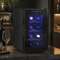 STILVORA Wine Fridge for 8 Bottles with LED Display in Black