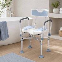 STILVORA Shower Chair with Adjustable Height & Arms Blue