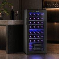 STILVORA Dual Zone Wine Fridge for 32 Bottles with LED Display in Black