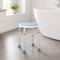 STILVORA Adjustable Shower Stool with Swivel Seat in Blue