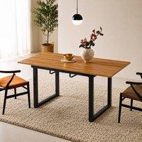HomeTouch Modern Walnut Extendable Kitchen Dining Table 140/180cm | Size: 140 cm x 80 cm