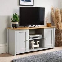 Home Source TV Media Stand 2 Storage Cupboards Storage Shelf Living Room Home in Grey