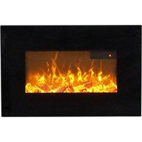 Sureflame WM-9334 Electric Wall Mounted Fire with Remote in Black, 26 Inch in Black