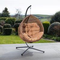 Artemis Home Bradshaw Swing Egg Pod Chair in Brown