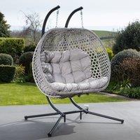 Artemis Home Beauchamp Swinging Double Garden Seat in Light Grey