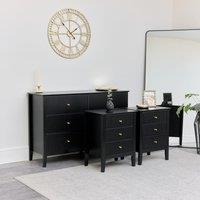Melody Maison Large Chest Of Drawers & Pair Of Bedside Tables - Hales Black Range