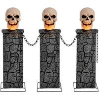 Samuel Alexander 90cm x 1.2m Battery Powered Light Up Halloween Skull Fence with LEDs