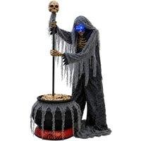 Samuel Alexander 6ft Animated Cauldron Creep Skeleton Halloween Decoration. LED Eyes
