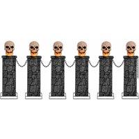 Samuel Alexander Pack of 2: 90cm x 1.2m Light Up Halloween Skull Fence with LEDs