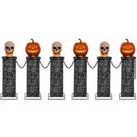 Samuel Alexander 1.2m Light Up Halloween Skull & Pumpkin Fence with LEDs
