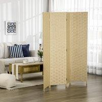 HOMCOM 4 Panel Folding Room Dividers for Wall, Privacy Screen Panels in Brown
