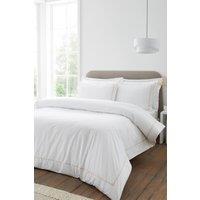 Bianca Contrast Trim 200 Thread Count Cotton Duvet Cover Set in Natural | Size: King