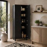 Wyld Haus Parare 171cm Black Wood Effect 4 Door Freestanding Kitchen Pantry