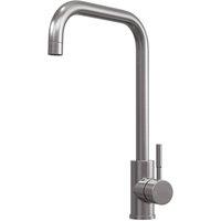 Balterley Square Kitchen Sink Mixer Tap, Top Fix Installation, Brushed Steel in Grey