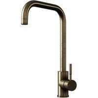Balterley Square Kitchen Sink Mixer Tap, Top Fix Installation, Antique Brass in Brown