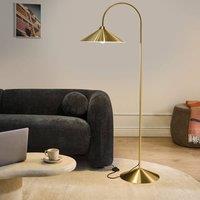 Wyld and Coco Arched Floor Lamp - Gold Iron Frame with Conical Shade