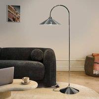 Wyld and Coco Arched Floor Lamp - Silver Iron Shade and Base Modern Design