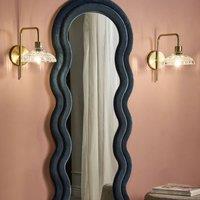 Wyld and Coco Wall Lamp Gold Iron Patterned Glass Drum Shade Modern Industrial