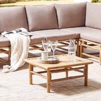 Wyld and Coco Bamboo Coffee Table 64 x 55 cm Rectangular Outdoor Rustic in Brown