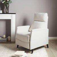 Wyld and Coco Manual Recliner Armchair Off-White Fabric in White