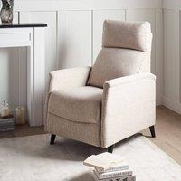 Wyld and Coco Beige Manual Recliner Chair - Three-Position Push-Back with Footrest