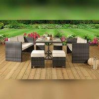 Comfy Living Ltd 7 Piece Rattan Garden Furniture Set in Grey