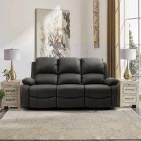 Comfy Living Ltd Luxury Fabric Reclining 3 Seater Sofa in Dark Grey