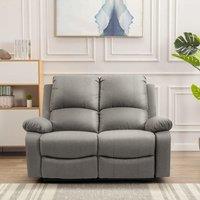 Comfy Living Ltd Luxury Fabric Reclining 2 Seater Sofa in Light Grey