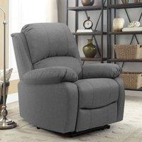 Comfy Living Ltd Luxury Fabric reclining Arm Chair in Light Grey