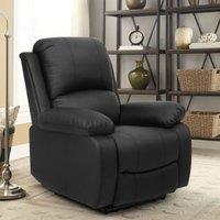 Comfy Living Ltd Bonded Leather Reclining Arm Chair in Black