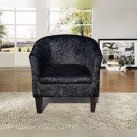 Comfy Living Ltd Crush Velvet Tub Chair in Black