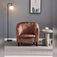 Comfy Living Ltd Crush Velvet Tub Chair in Brown