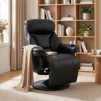 HOMCOM Upholstered Reclining Armchair with Adjustable Backrest, Black