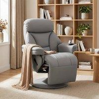 HOMCOM Upholstered Reclining Armchair with Adjustable Backrest, Grey