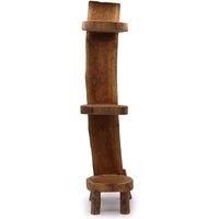 KDMD Natural Teak Log Shelf Display Rustic 3 Shelf Organizer 100cm High in Brown