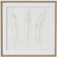 KDMD Solli White Feathers Art in Beaded Frame - Minimalist Wall Decor