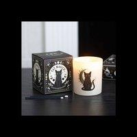 KDMD Black Cat Magick Black Fig Scented Candle 28 Hour Burn in White