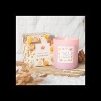 KDMD Maple & Clove Scented Glass Candle with 28 Hour Burn Time in Baby Pink