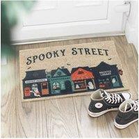 KDMD Spooky Street Coir Doormat Welcome Trick or Treaters Halloween | Size: Medium