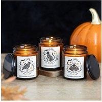 KDMD Set of 3 Autumn Folk Scented Candles in Amber Jars