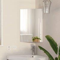 KEEPREAPER Sleek Corner Bathroom Cabinet with Mirror 40 x 60 cm in White