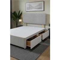 Knight Sleep Emily Divan Bed Base 2 Drawers & Headboard in Silver | Size: Single