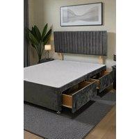 Knight Sleep Emily Divan Bed Base 2 Drawers & Headboard in Charcoal | Size: Small Double