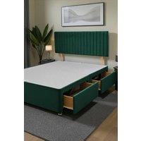 Knight Sleep Emily Divan Bed Base 2 Drawers & Headboard in Dark Green | Size: Small Single