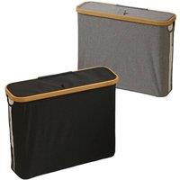 KORVIXA BLACK Waterproof Toilet Paper Storage Basket with Lid, Stand Design | Size: 500mm