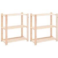EONLION 3-Tier Storage Racks 2 pcs in Natural | Size: 500mm