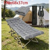 NESTLUNE Camping Cot Heavy-Duty Portable Camping Bed Folding Sleeping Bed in Grey