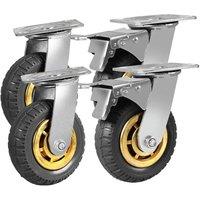 NESTLUNE 4X 6 Swivel Castor Wheels Trolley 150mm Furniture Casters in Black | Size: 10000mm x 520mm
